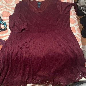 Red long sleeve dress